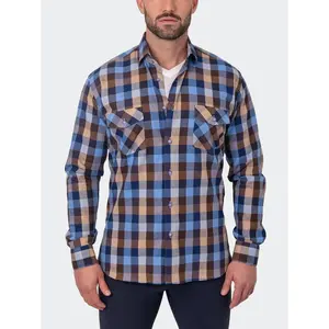 Maceoo Shirt | Fibonacci Checkbrown Brown