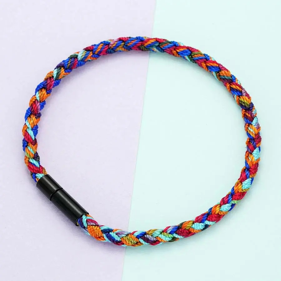 FASHION4U - Simple Style Handmade Colorful Braided Bracelet Men Hand Rope Unisex Jewelry Leisure Pulseira Couple Braclet for Him