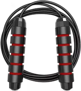 Jump Rope, Adjustable Skipping Rope EVA Foam Handles, Tangle-Free Rapid Speed with Ball Bearings for Women, Men, and Kids Aerobic Exercise