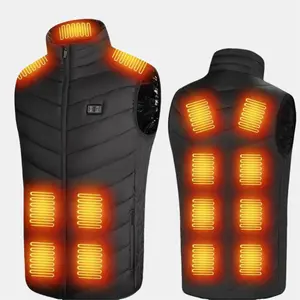 HEYALLY Unisex Heated Vest with 15 Heating Zones ,USB-Powered, zip-up outerwear Machine Washable & Lightweight (Sizes XL-6XL,Battery Not Included) M01-15