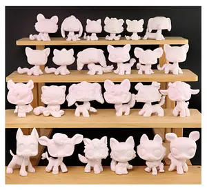 12 PC White Base Bobble Head Pets Shop Cats Dogs White Blanks Molds for Mini Pet Custom Arts for Kids Xmas Gift