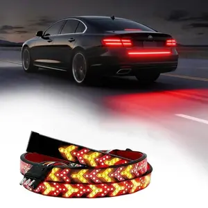 60-Inch LED Upgraded Tailgate Light Bar, Fishbone-Style LED Strip, IP67 Waterproof, Dual Color Red & Amber Turn Signal & Running Lights for Pickup, Trailer, SUV & RV, Easy to Install