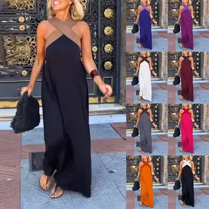 2025 Summer New! Women's Cross - Collar Dress - Sexy Open Back Maxi Dress #CrossCollarTrend #SexyOpenBack #SummerMaxiDress #2025Fashion