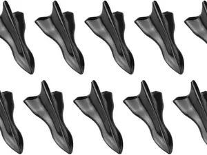 Air Vortex Generator Diffuser Shark Fin 10pcs Set Kit Compatible with Spoiler Roof Wing Pointed End Style Black