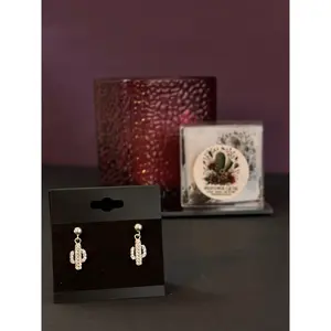 Wildflower Cactus + Handmade Pave Rhinestone Silver Cactus Earrings + Add it to the Cart as a Gift to You or a Loved One + Hypoallergenic with the Highest Quality Materials Silver & Sterling