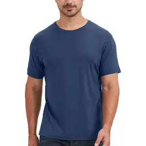 NETDRAW Men's Ultra-Soft Viscose Bamboo Cotton T-Shirt Crew Neck Short Sleeve Casual Lounge Dressy Undershirt Tee