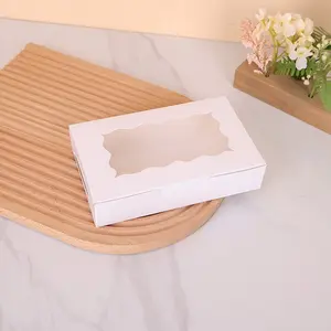 5Pcs/30Pcs White Window Bakery Boxes, 11.8in5.5in Dessert Gift Boxes, suitable for cakes, egg tarts, cookies and handmade candies. Ideal for holiday gifts, parties, daily food packaging, home baking, festivals and weddings.
