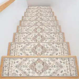 Carpet Stair Treads for Wooden Steps Indoor 15 Pack 8" X 30" Peel Non Slip Staircase Step Treads Reusable Stair Runner Rugs for Dogs