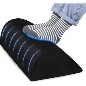 Foot Rest for Under Desk at Work,Office Desk Accessories with Soft  and Washable Removable Cover, Foot Stool for Office, ,  to Foot Support and Relax Ankles, Black