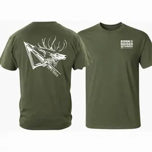 Born and Raised Outdoors Retro Elk Hunting Arrowhead Graphic Shirt, Born and Raised Outdoors Vintage Hunting T-Shirt, Born and Raised Outdoors Unisex Cotton Hunting Lifestyle Tee