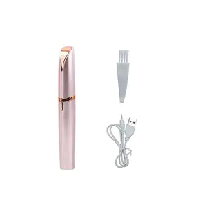 Portable Electric Eyebrow Razor Trimmer Shaper - Valentine's Day Gift, USB Rechargeable, Instant Painless Anti-Allergy Hypoallergenic Hair Remover with Replacement Blades, Daily No-Pulling Shaving Tool for Brow, Face