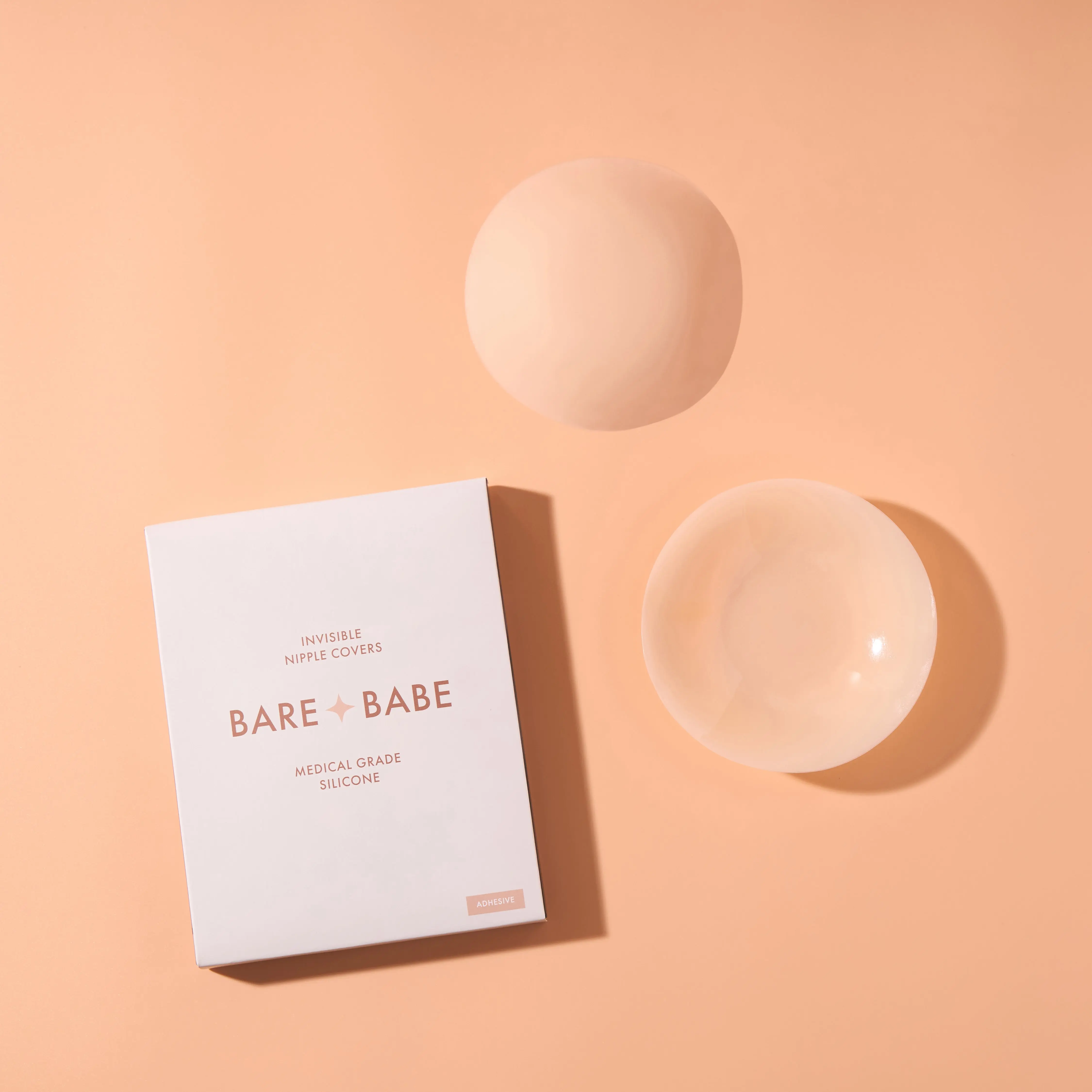 Bare Babe Adhesive Nipple Covers | Reusable Medical-Grade Silicone Covers | Seamless Matte Finish | Waterproof & Sweatproof | 5 Shades