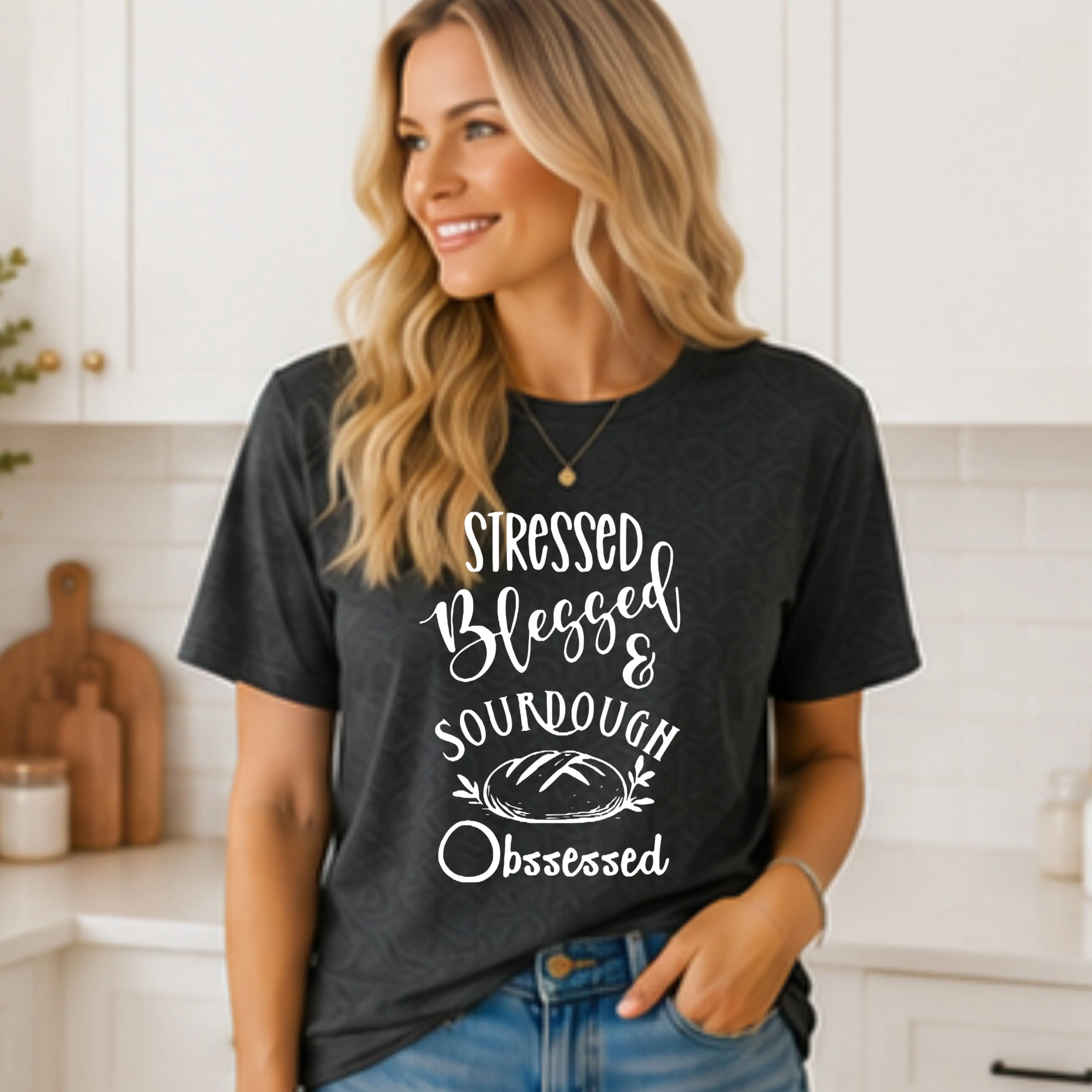 Stressed, Blessed Sourdough Graphic T-Shirt