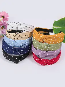 9 Piece Charming Polka Dots Quality Fabric Hair Bows Set, Sweet Fashion Knotted Design Headbands for Girls, Perfect for Versatile Use, Daily Use, Parties, Holidays, Travel, Casual Outings, Suitable for Teenagers