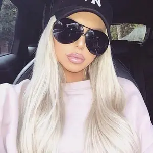 XL Posh Oversized Women Sunglasses Shadz GAFAS TWIRL Fashion Girls UV400 Full Rim Aviator Frame Windproof Polarized Glass Lens