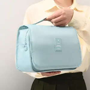 Foldable Hanging Toiletry Bag – Waterproof Travel Cosmetic Bag with Large Capacity, Dry/Wet Separation & Multi-Functional Storage