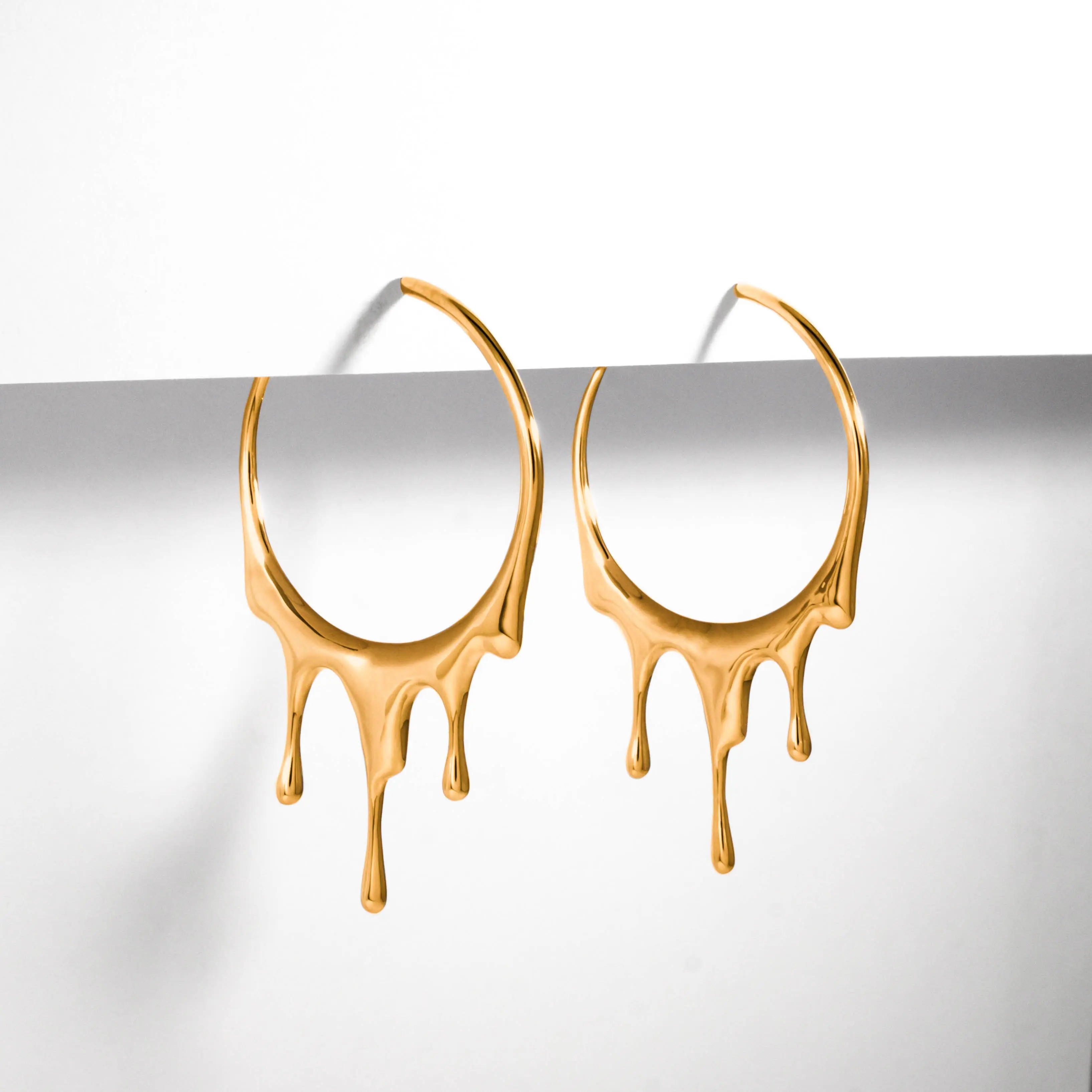 Dripping Circular M-2 Hoop Earrings