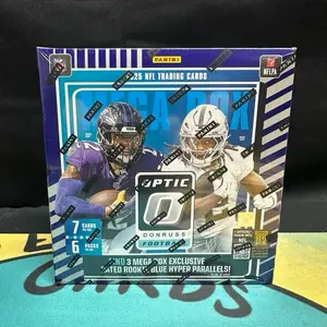 2025 Football Optic Mega Box 6 Packs per Box 7 Cards per Pack Blue Hyper Parallel Trading Cards