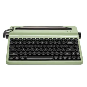 YUNZII QL75 Wireless Typewriter Hot Swap Retro Mechanical   Customizable  Keyboard, Punk Round Keycaps, RGB Backlit QMK/VIA Programmable, Ergonomic Design, Multi-Device Keyboard with 2.4GHz/Type-C/BT5.0