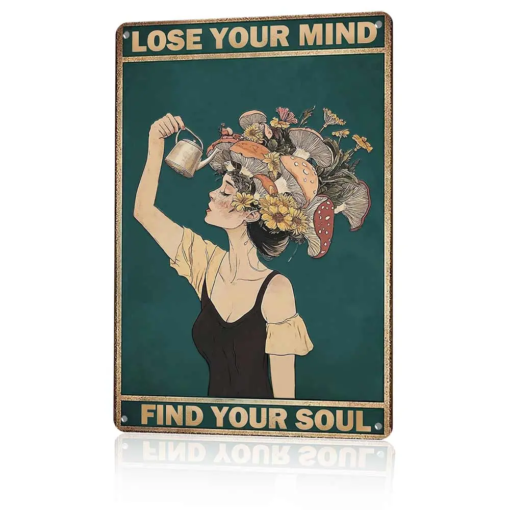12x8 in Lightweight Whimsical Aluminium Hanging Plaque - Home Supplies Wall Art, Adorable Home Signs, Crafted Metal Wall Decor for Bo Retro Hippie Girls Room Spiritual Gifting, Artwork, Home Supplies Plaque