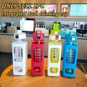 Portable Water Bottle, 1 Count 900ML Large Capacity Sports Drinking Cup with Straw, Hydration Bottle, Drinking Cup for Home Office School Outdoor, Drinkware Bottles, Gym Bottle Water