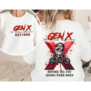 180gCustom Year GenX 2 Side Shirt, GenX T-shirt, Vintage 90s GenX 1965-1980 Custom Year Generation X T Shirt Badass Generation T-Shirt
