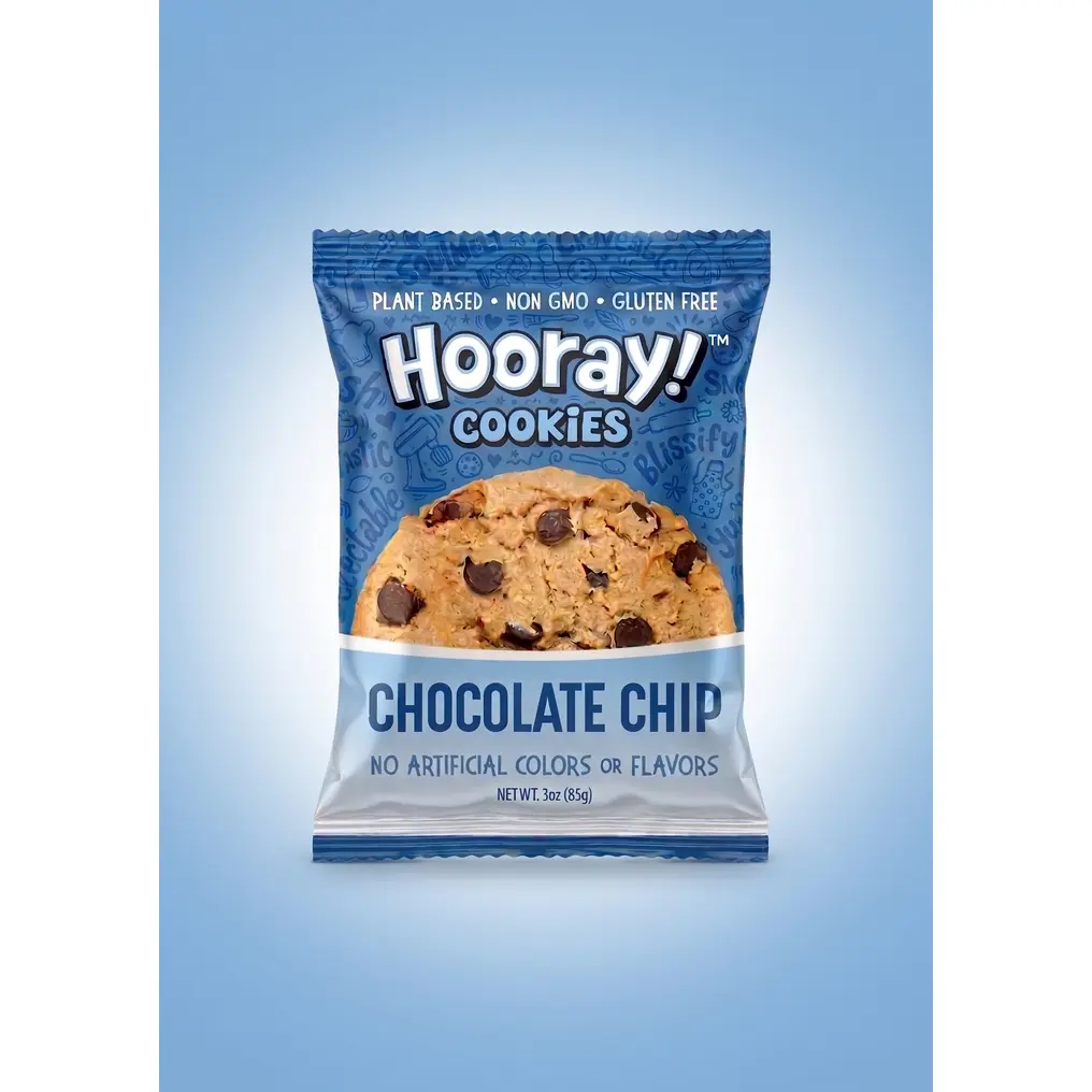 Gluten-Free Dairy-Free Chocolate Chip Cookies - 3oz, 6 Individual Packs, Natural Ingredients with Xanthan Gum, Sea Salt & Grape Juice, On-the-Go Baked Snack Biscuits