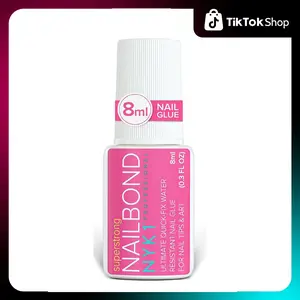 Super Strong Nail Glue For Nail Tips, Acrylic Nails and Press On Nails (8ml) NYK1 Nail Bond Brush On Nail Glue For Press On Nails Long Lasting Nail Glue For Acrylic Nails Fake Nails Tips Nail Glue Gel