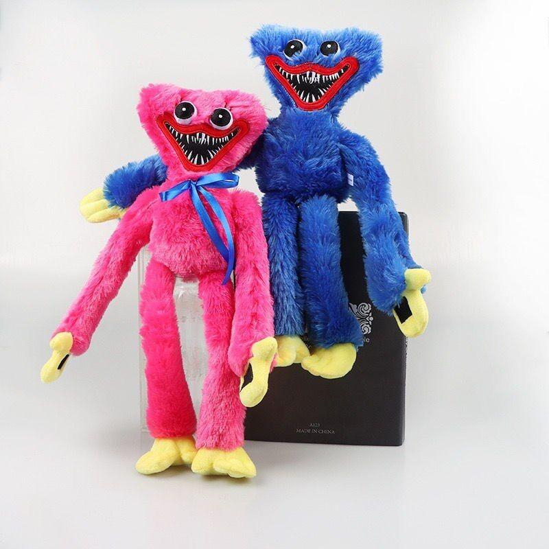 Poppy Playtime Huggy Wuggy & Kissy Missy Plush Set Blue Pink Soft Stuffed Doll Horror Game Gift