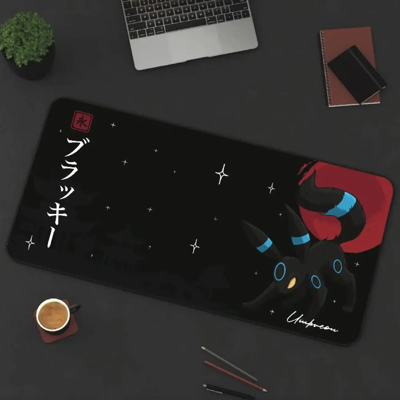 Umbreon Pattern Desk Mat Perfect for a Gift, Present, Holiday, Birthday Japanese Anime