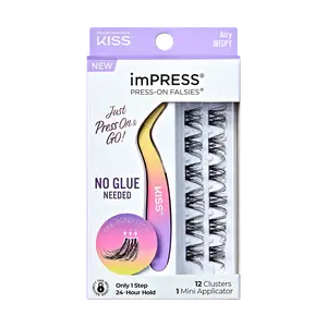 imPRESS Falsies Self Adhesive Eyelashes, 12 Lash Clusters + Applicator - Airy