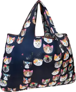 Large Foldable Tote Nylon Reusable Grocery Bags