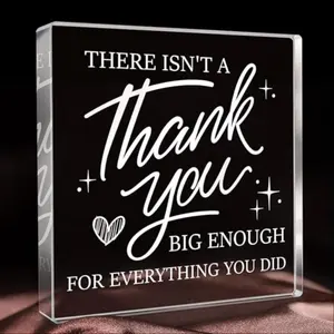 Clear Acrylic Plaque, Thank You Gift for Teacher, Boss, Friend, Coworker, Friendship Gift, Home Decor, Office Decor, Signs, Home Decor Products