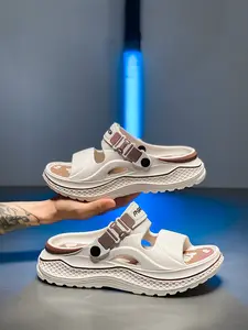 Trendy Men's Platform Thick Soled Flatform Sandals With Added Height, 2026 New Style, EVA Anti-slip and Shock-absorbing, Slip-on Comfortable and Breathable, Sizes 38-45, Suitable for Beach, Outdoor, Everyday, and Home Wear, Summer Footwear Shoe