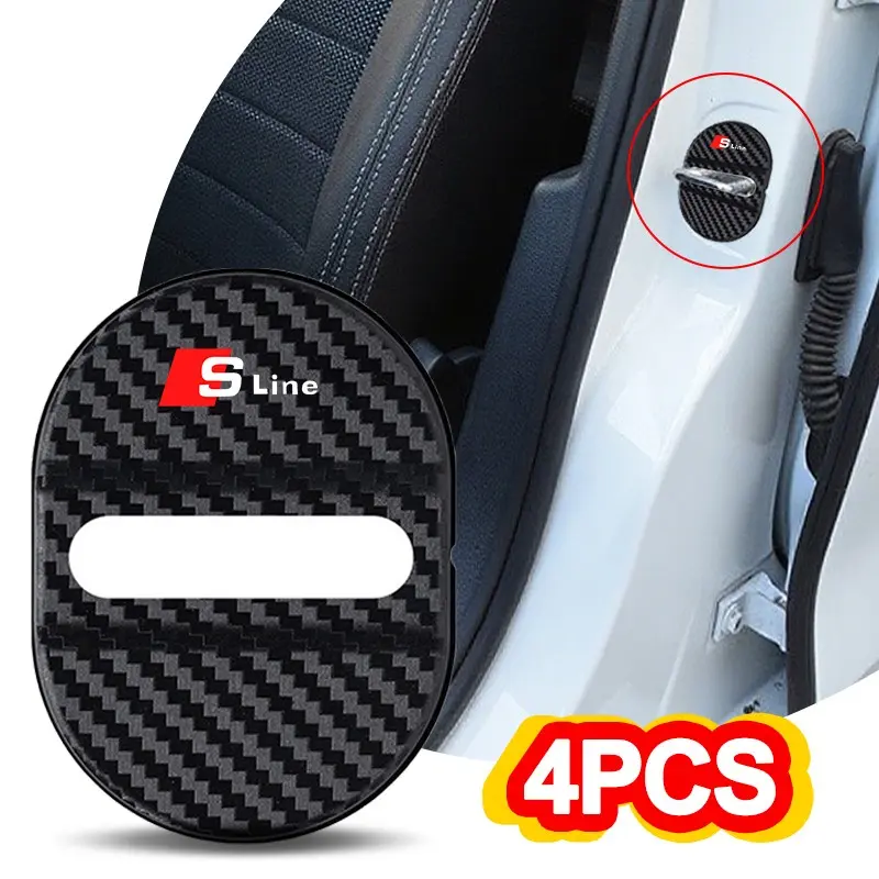 Car Door Lock Cover Protective Waterproof Rust-proof Protector Automotive Auto Emblem Styling Accessory For Audi Sline A7 A3 A4 A6 A5 Q5 A1 Q7 Q3 Q4 TT SQ5 RSQ3 RSQ8