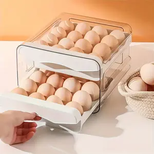 Double Layer Egg Rack, Durable & Sturdy Design, Perfect for Organizing Eggs, Ideal for Kitchen Storage Solutions, Refrigerator Organizer, Fridge Storage Organizer