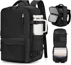 Travel Backpack for Women Men Large Laptop Gym Work Frontier Airlines Personal Item Bag Business Airport Lightweight Backpack Flight Approved Mochilas de Viaje Black