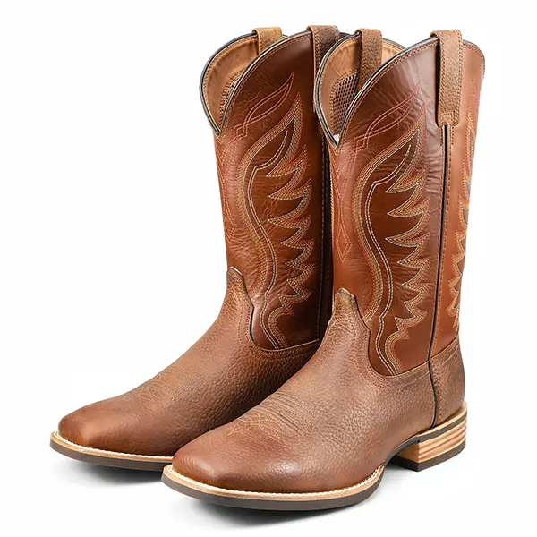 Palitutu Full-grain Leather Brown Boots with Rubber Outsole and Mesh Fabric Lining for Comfort and Styl [103601]