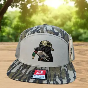 [BUY 1 GET 1] Black Lab Mallard Duck Embroidered Patch Camo Hat | Outdoor Waterfowl Hunting Snapback Cap