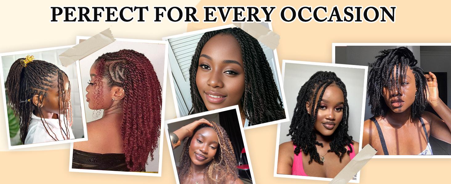Afro Kinkys Bulk Human Hair for Braiding Afro Kinky-Curly Human Hair Bulk for Twist Braids 3 Bundles Spring Twist Hair 4C Kinky Braiding Hair for Dreadlock Extensions