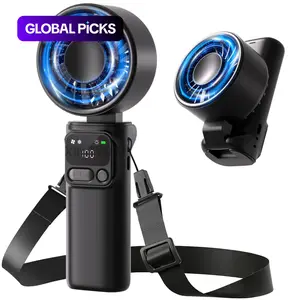 Rechargeable Portable Handheld Turbo Fan, 1-199 Adjustable Speeds, 3600mAh USB Type-C, LED Display & LED Light with SOS Mode, 3-IN-1 Personal Fan for Travel Camping Outdoor Beach Concerts Handheld Cooling Fan Cordless Rechargeable Fan #GLOBAL PICKS