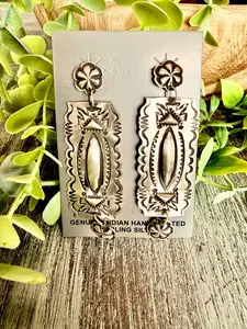 Leander Tahe ~ Sterling Stud Dangle Earrings