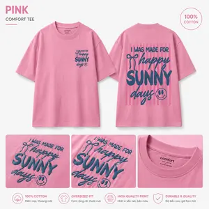 Limited Color Comfort Tee – Happy Sunny Days Oversized Tee – 100% Cotton Comfort