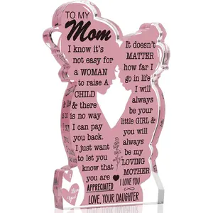 Mom Gifts from Daughter Christmas Gift for Mom, Mom Birthday Ideas Gift Cool Mother's Day Gifts from Daughter Best Mom Ever Gifts New Mom Single Mom Christmas 2024 Acrylic Plaque Sign 5x3in