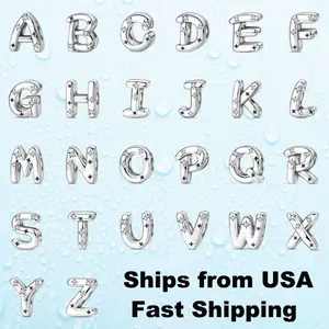 925 sterling silver starlight 26 letter beads, suitable for making original 3mm bracelets, necklaces, DIY pendants as women's gifts, suitable for birthday and holiday party gifts
