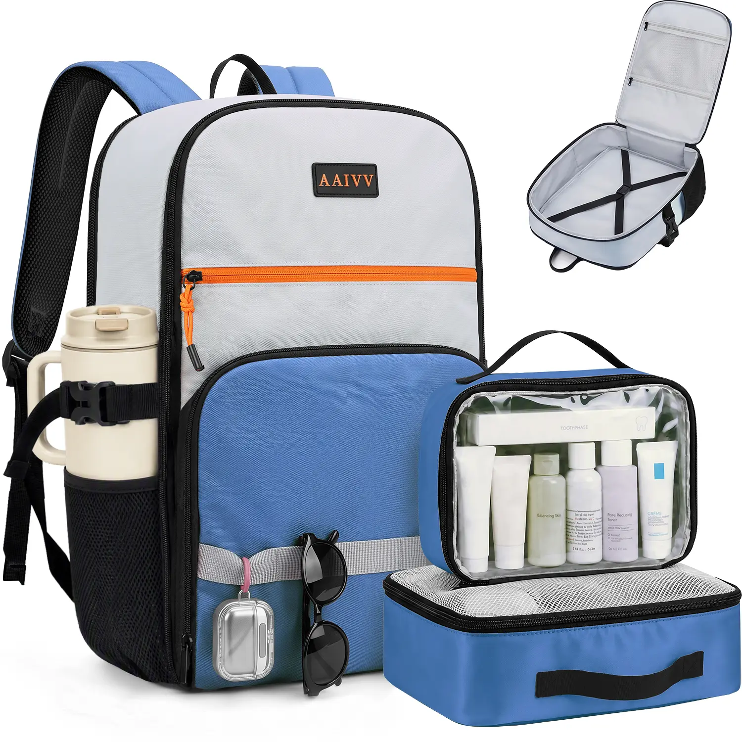 Stylish 40L Travel Backpack for Women, Airline Approved Underseat Carry On, Waterproof Laptop Backpack for Work/Travel, Fits 17.3" MacBook + Free Packing Cubes for Easy