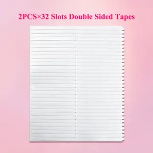Lovful | Pre-cut Double Sided Tape Strips for Press On Nails Display, 32 Slots Nail Art Sample Display Adhesive Mounting Tape for False Nail Showing