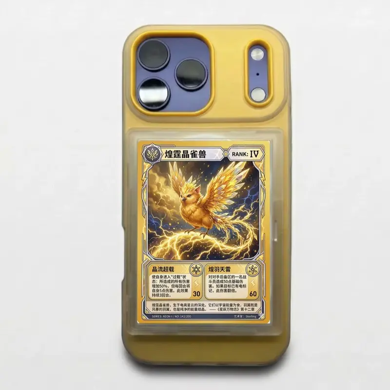 Protective Smartphone Case with Magnetic Card Holder, Custom Shell Phone Accessory for Pokemon Card Collectors