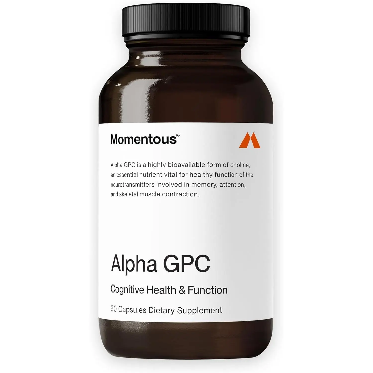 Momentous Alpha GPC Dietary Capsules - Brain Health & Cognitive Function Support, Muscle Support, Minerals-Infused, NSF Certified for Sport, Non-GMO, Gluten-Free, Hypoallergenic, Non-Toxic, 60 Servings