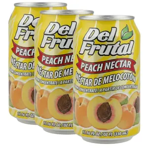 Del Frutal Durazno Chapin 3-PK Authentic Central American Peach Nectar 330ml Cans for Sharing
